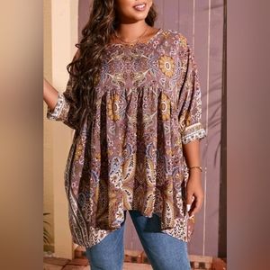 NWOT!! WESTERN STYLE BATWING SLEEVE BLOUSE!!